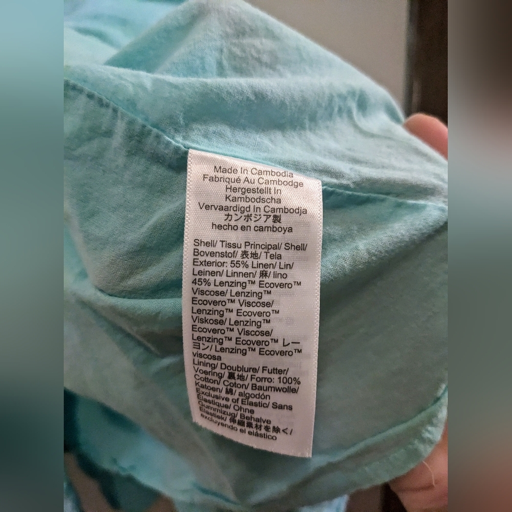 J. Crew Linen Blend Midi Slip Dress Sunwashed Mint sz 8 - Picture 6 of 13